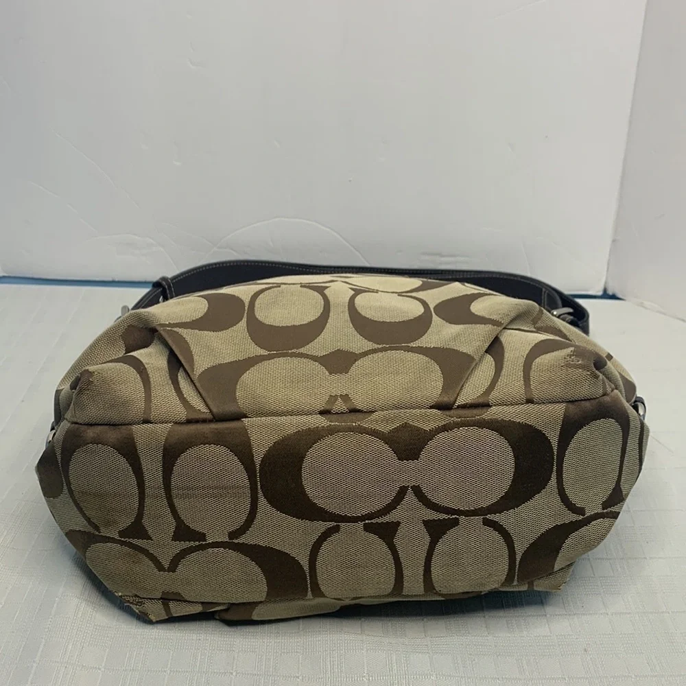 24CM SIGNATURE DUFFLE (COACH F15067) SILVER/KHAKI/MAHOGANY